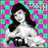 Bettie Page - retro black glitter