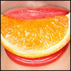 Eatting an Orange slice