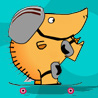 Hedgehog road safety on skateboard