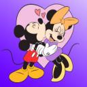 Mickey and Minnie kiss
