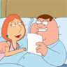 Peter reading to Lois